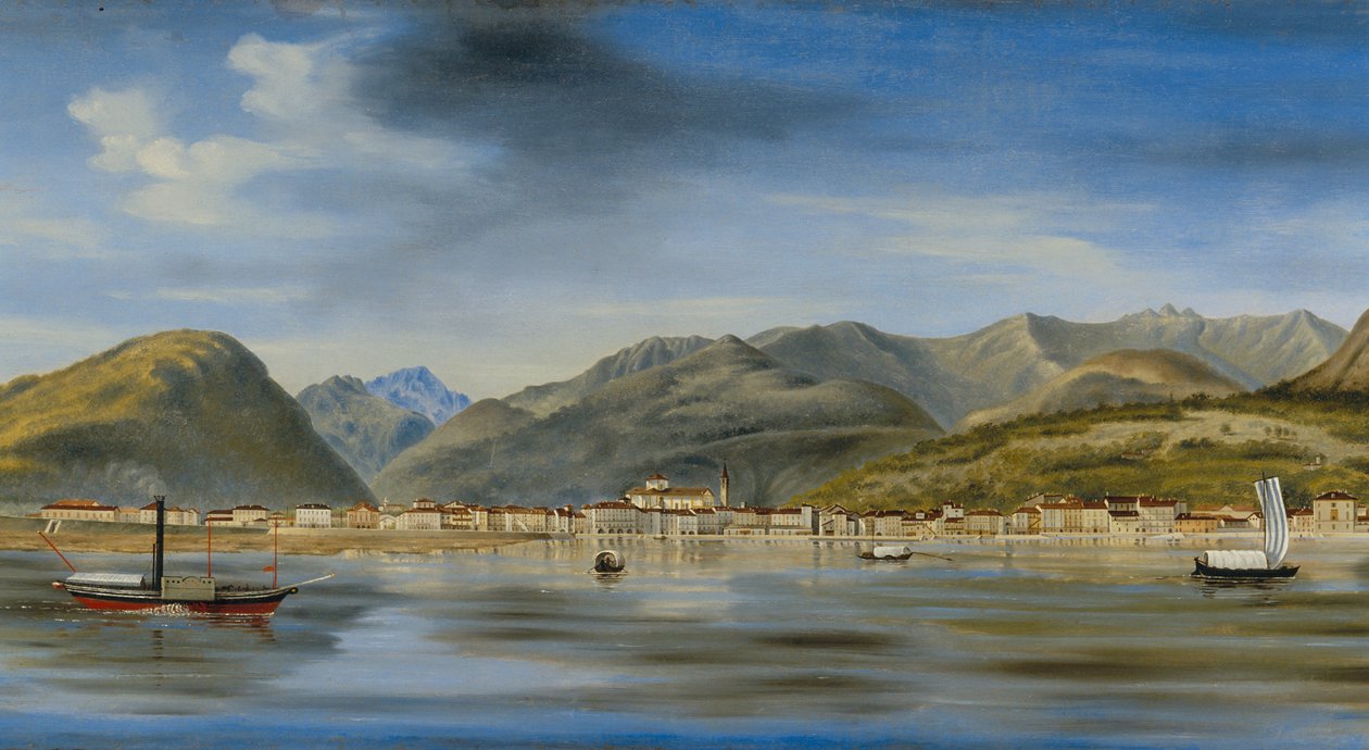 Pohled na Intra od jezera, c.1833-90 od Luigi Litta