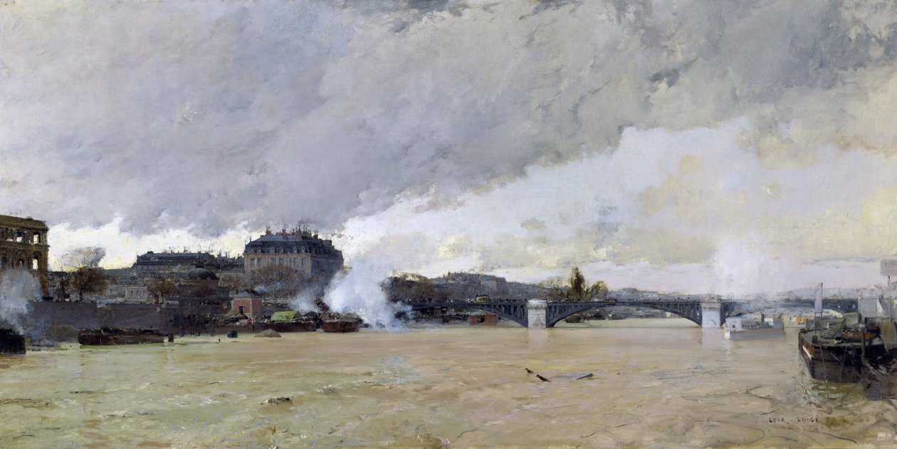 Zaplavení Seiny, kolem roku 1903 od Luigi Loir