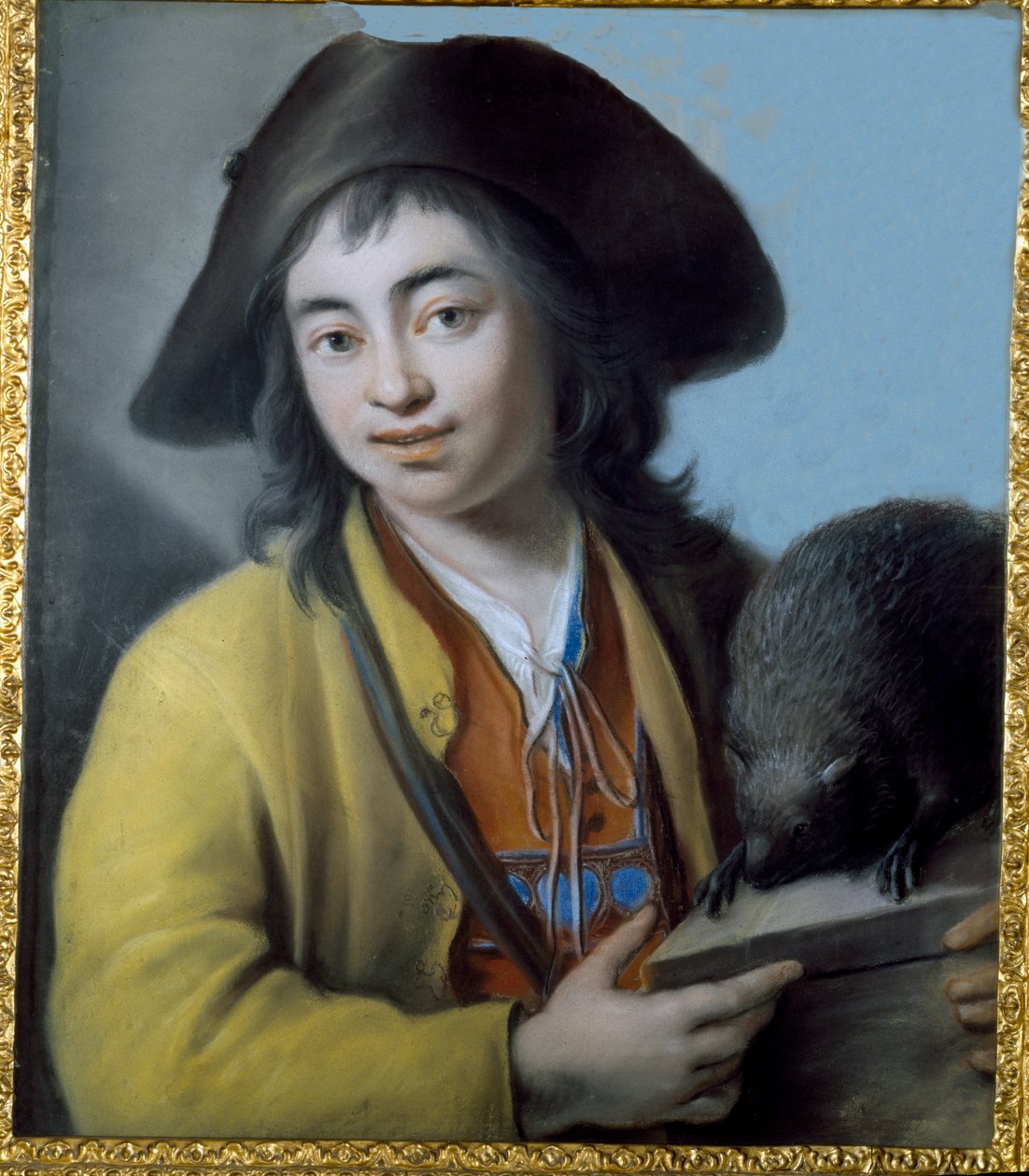 Sedlák se svištěm, 1732 (pastel na papíře) od Luigi Pitti