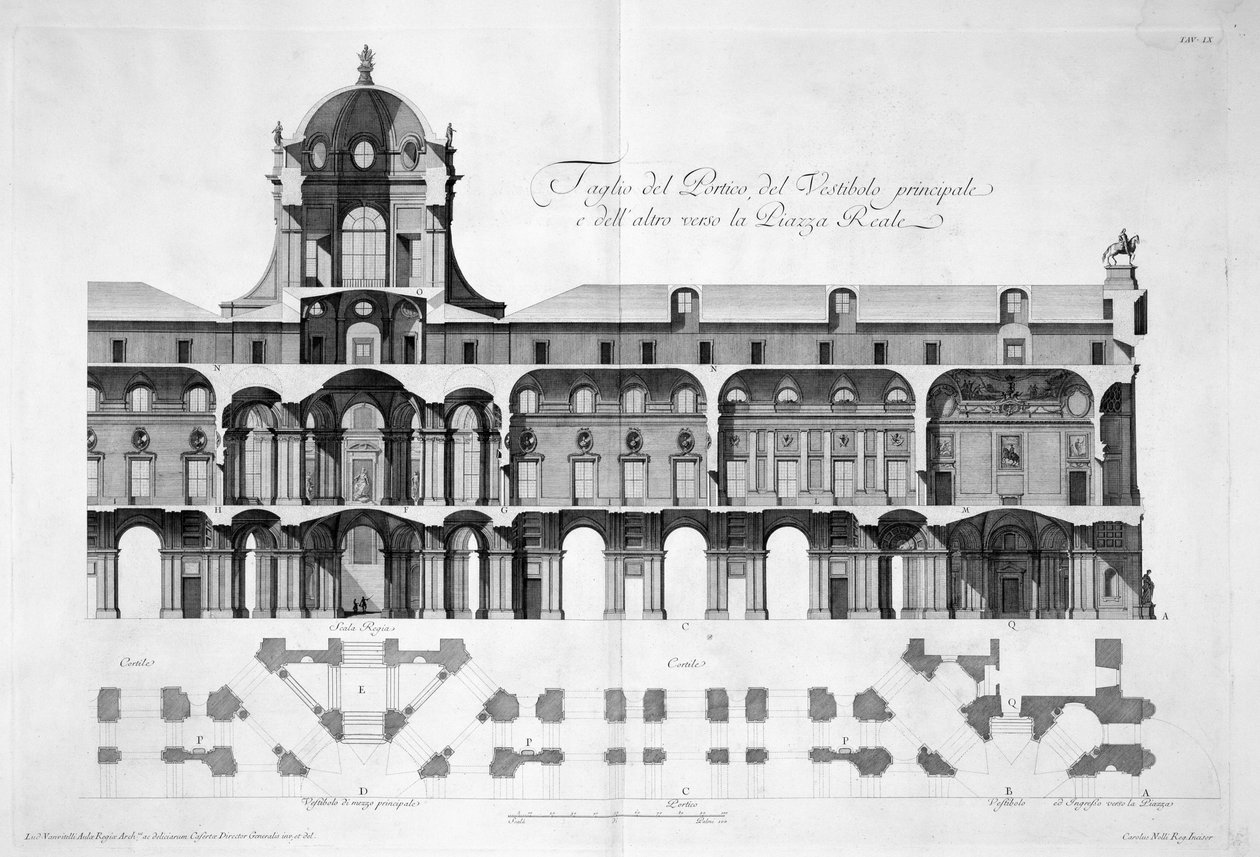 Návrh pro královský palác Caserta, 1756 od Luigi Vanvitelli