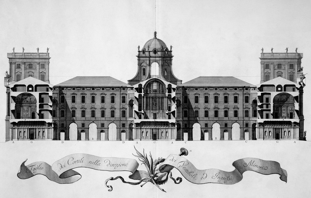 Návrh pro královský palác Caserta, 1756 od Luigi Vanvitelli