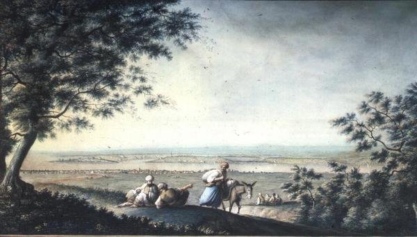 Pohled na Konstantinopol (kvaš) od Luigi (after) Mayer