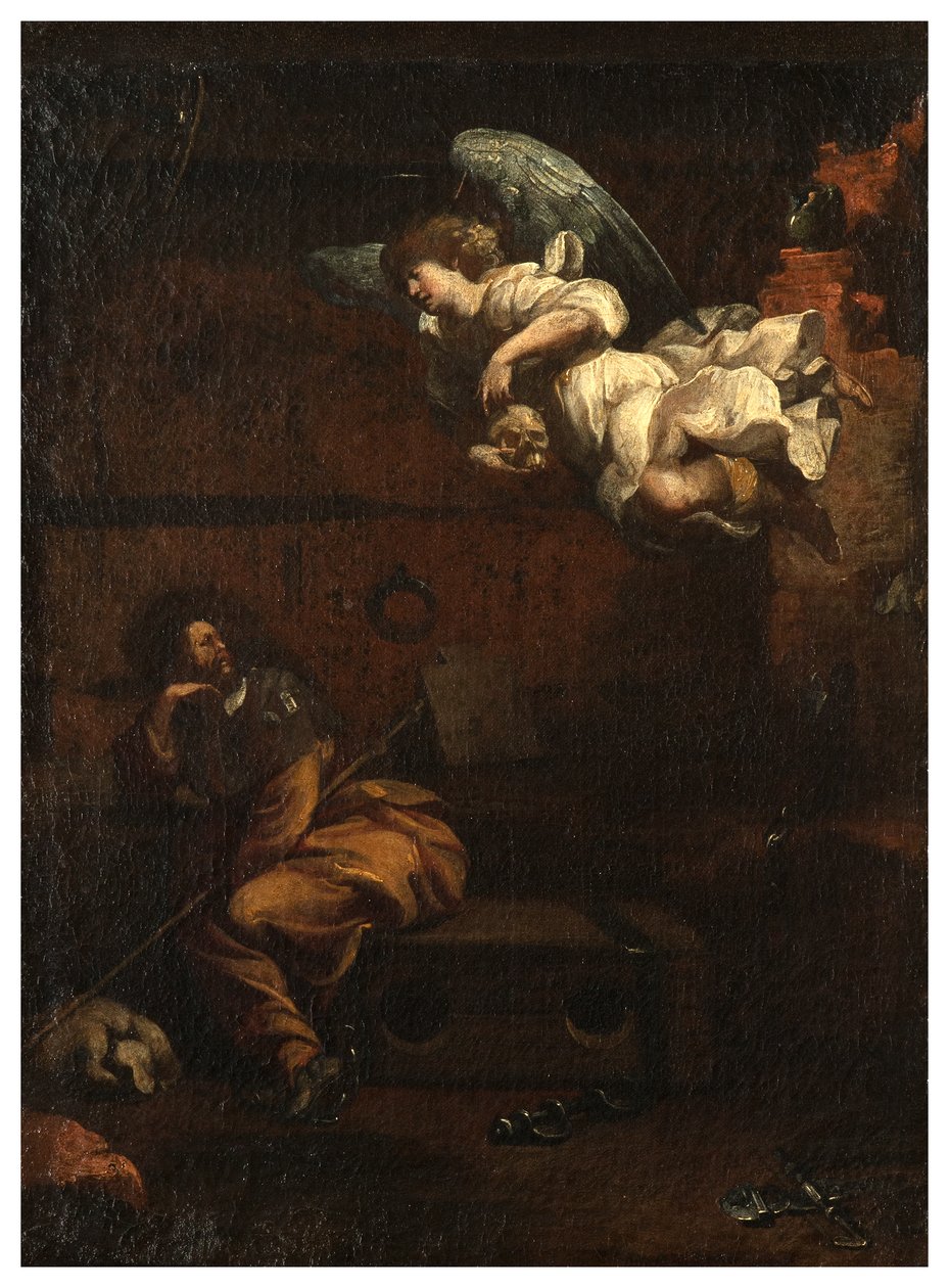 Severní transept, oltář San Rocco 1635, 45, Genovesino 1645, Oznámení o smrti ve vězení, malováno vpravo dole od Luigi Miradori