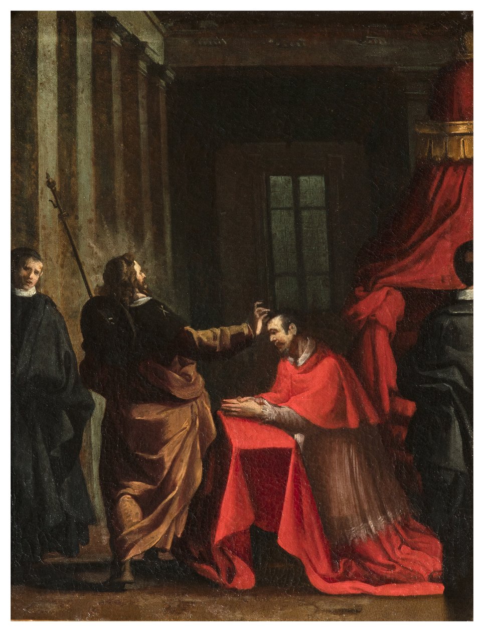 Severní transept, oltář San Rocco 1635, 45, Genovesino 1645, Signatura del Cardinal, malováno vpravo dole od Luigi Miradori