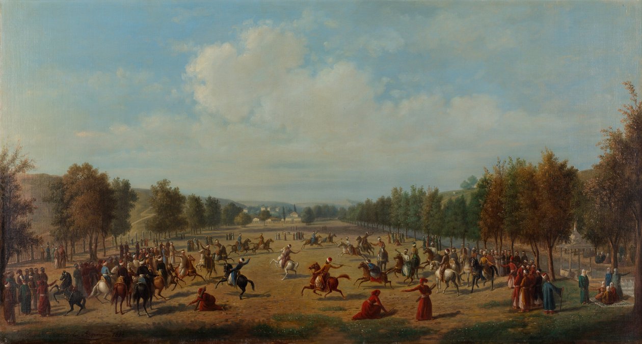 Hra Jereed v Kagithane, c. 1890 od Luigi Acquarone