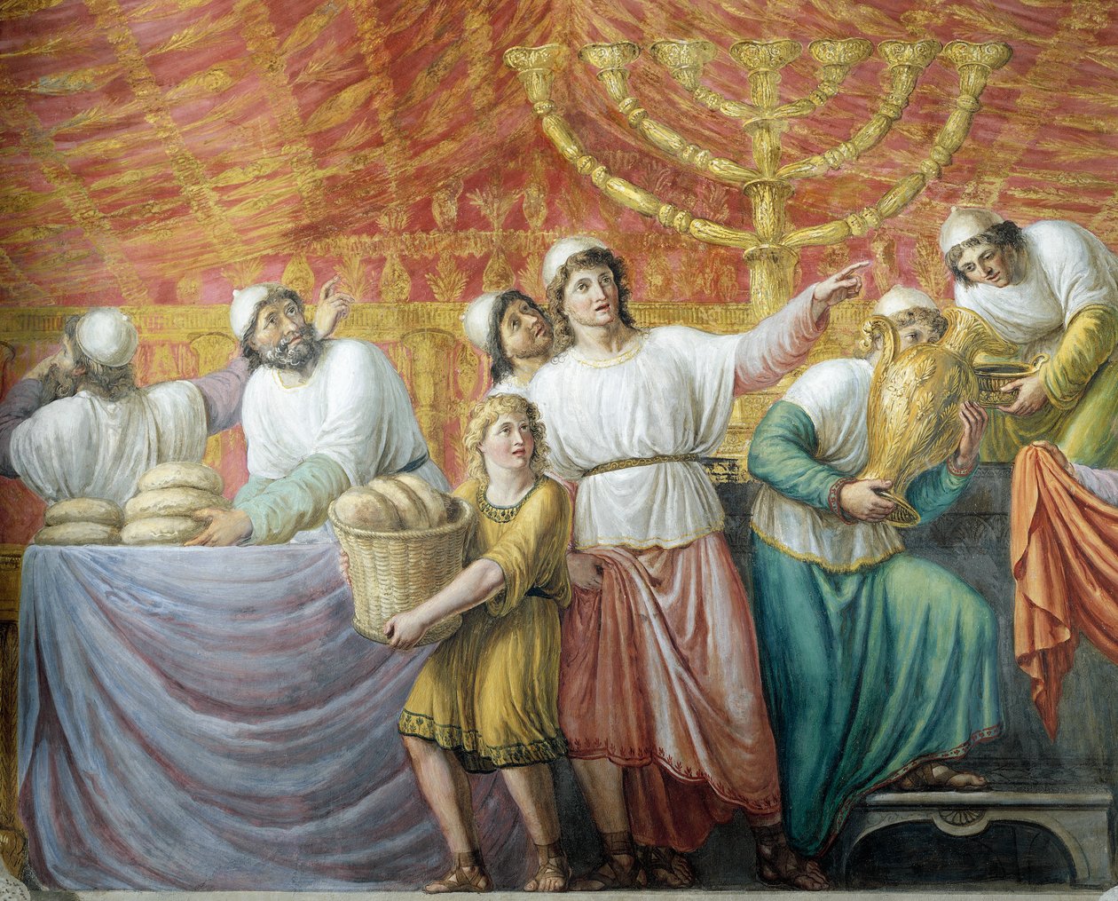 Příprava židovské hostiny, freska Luigi Ademollo (1764-1849), Palazzo Pitti, Florencie, Toskánsko, Itálie od Luigi Ademollo