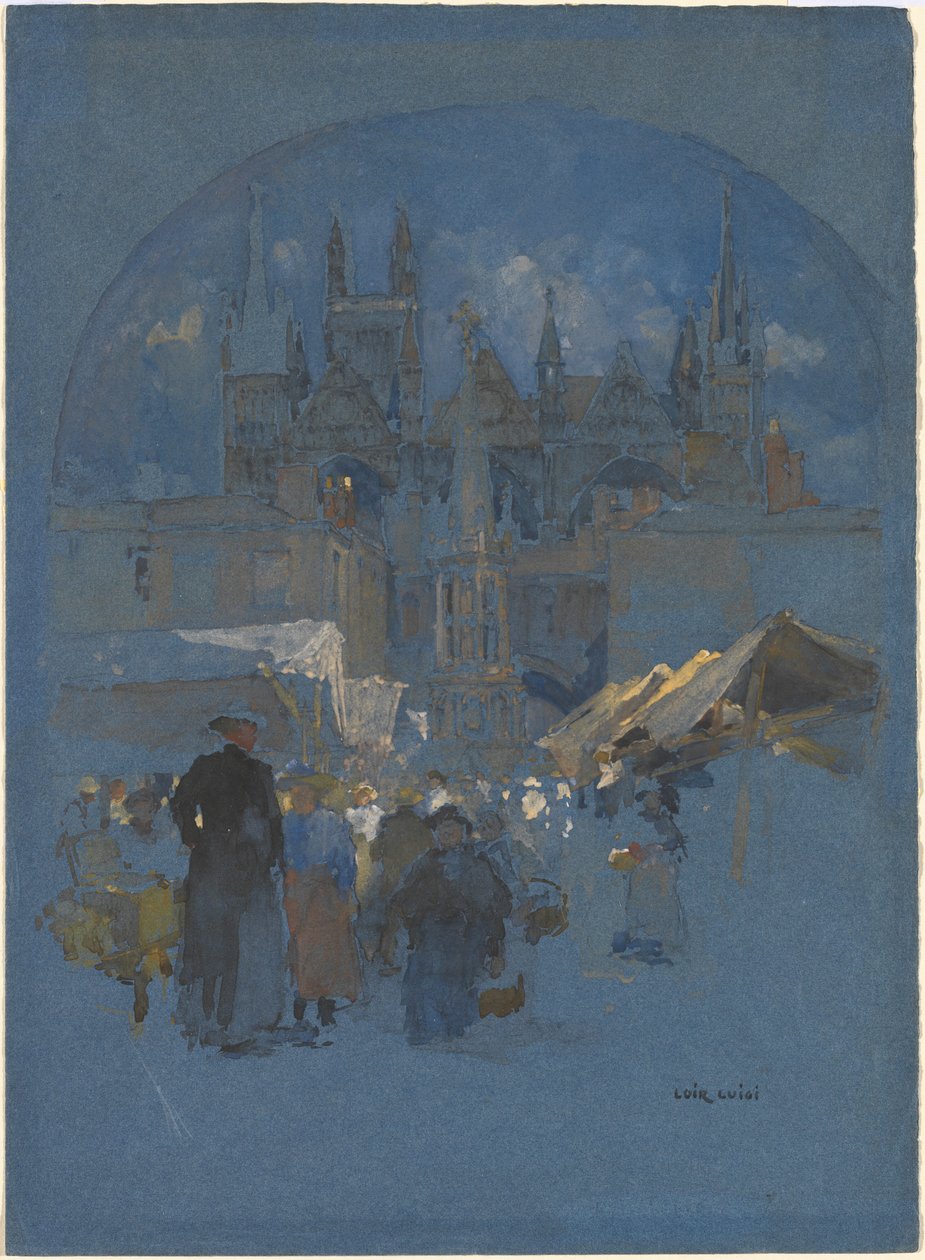 Tržní náměstí před katedrálou od Luigi Aloys François Joseph Loir