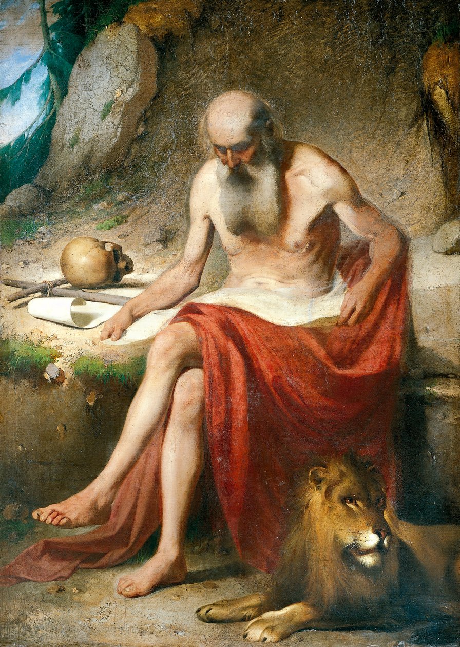 Svatý Jeroným Kajícník, asi 1867, Louis Asioli (1817-1877), olej na plátně od Luigi Asioli