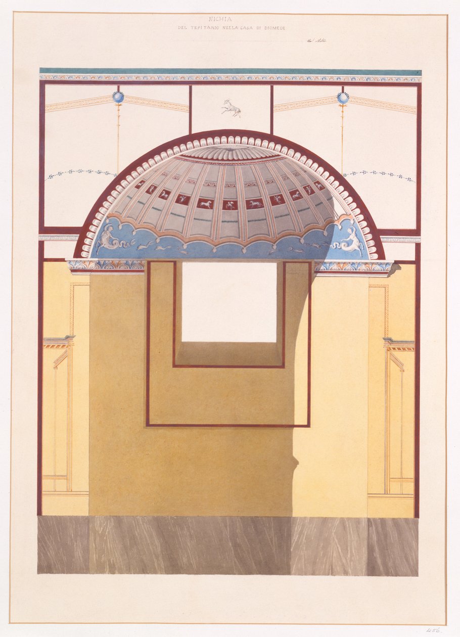 Výklenek v tepidáriu, Dům Diomedů, Pompeje, 1897 od Luigi Bazzani