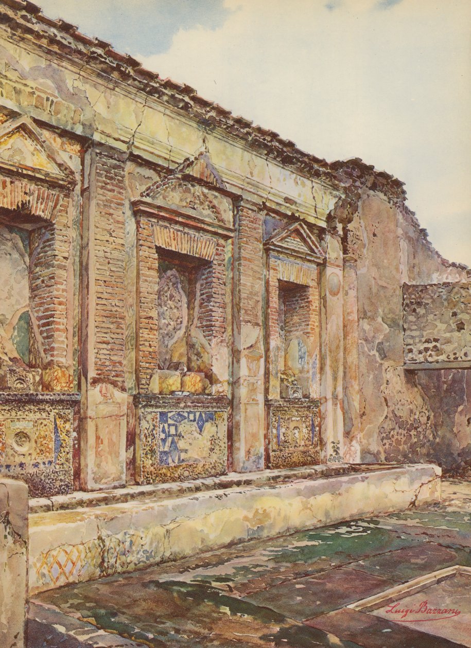 Pompeje: (barevná litografie) od Luigi Bazzani