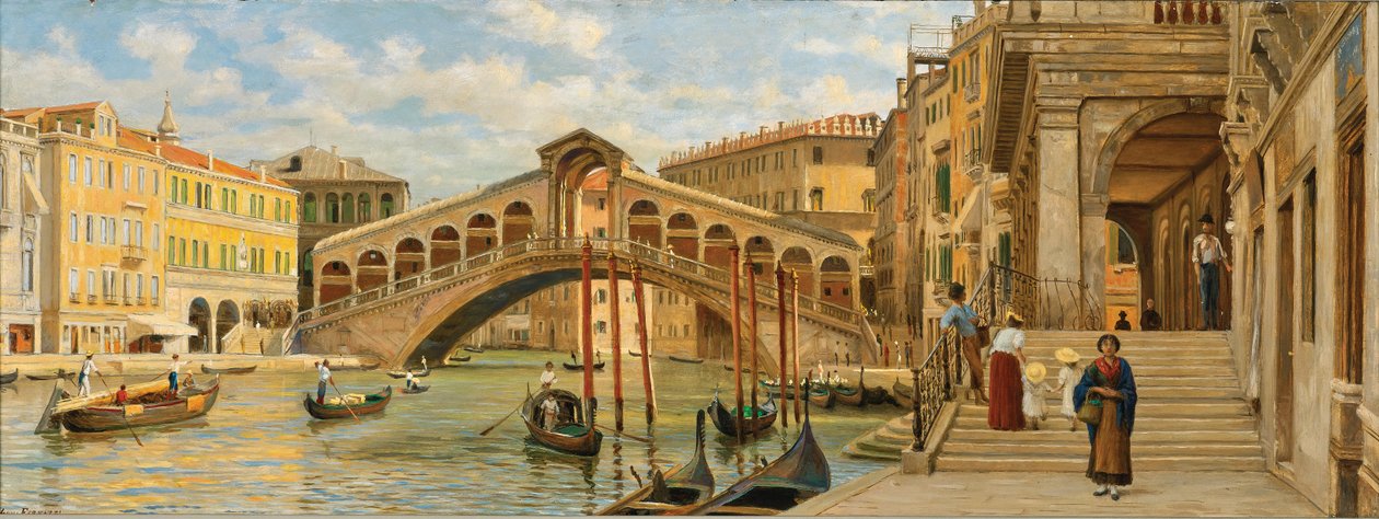 Luigi Ferrazzi Most Rialto 1875 od Luigi Ferrazzi