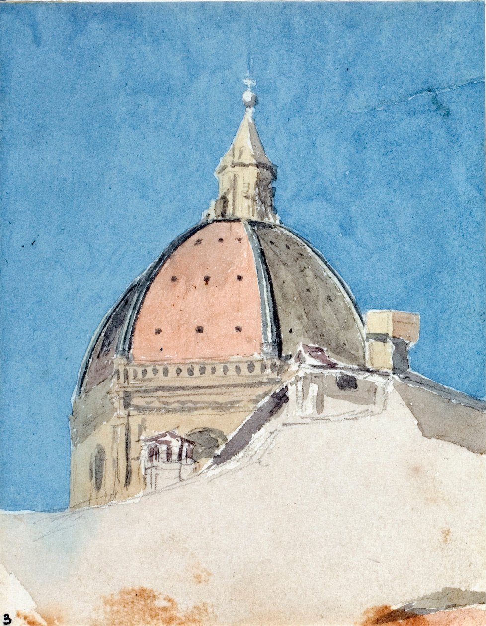 Kopule kostela Santa Maria del Fiore, Florencie (Akvarel od Luigi Garibbo