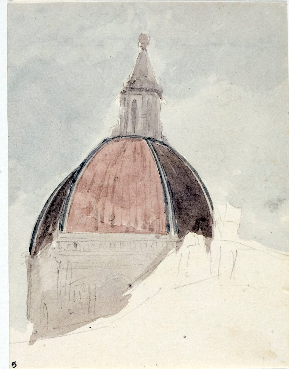 Kopule kostela Santa Maria del Fiore, Florencie (Akvarel od Luigi Garibbo