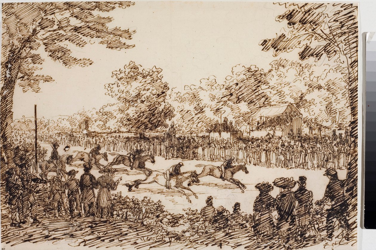 Dostihy (pravděpodobně svátek San Giovanni a Florence) (Ink, cca 1825) od Luigi Garibbo
