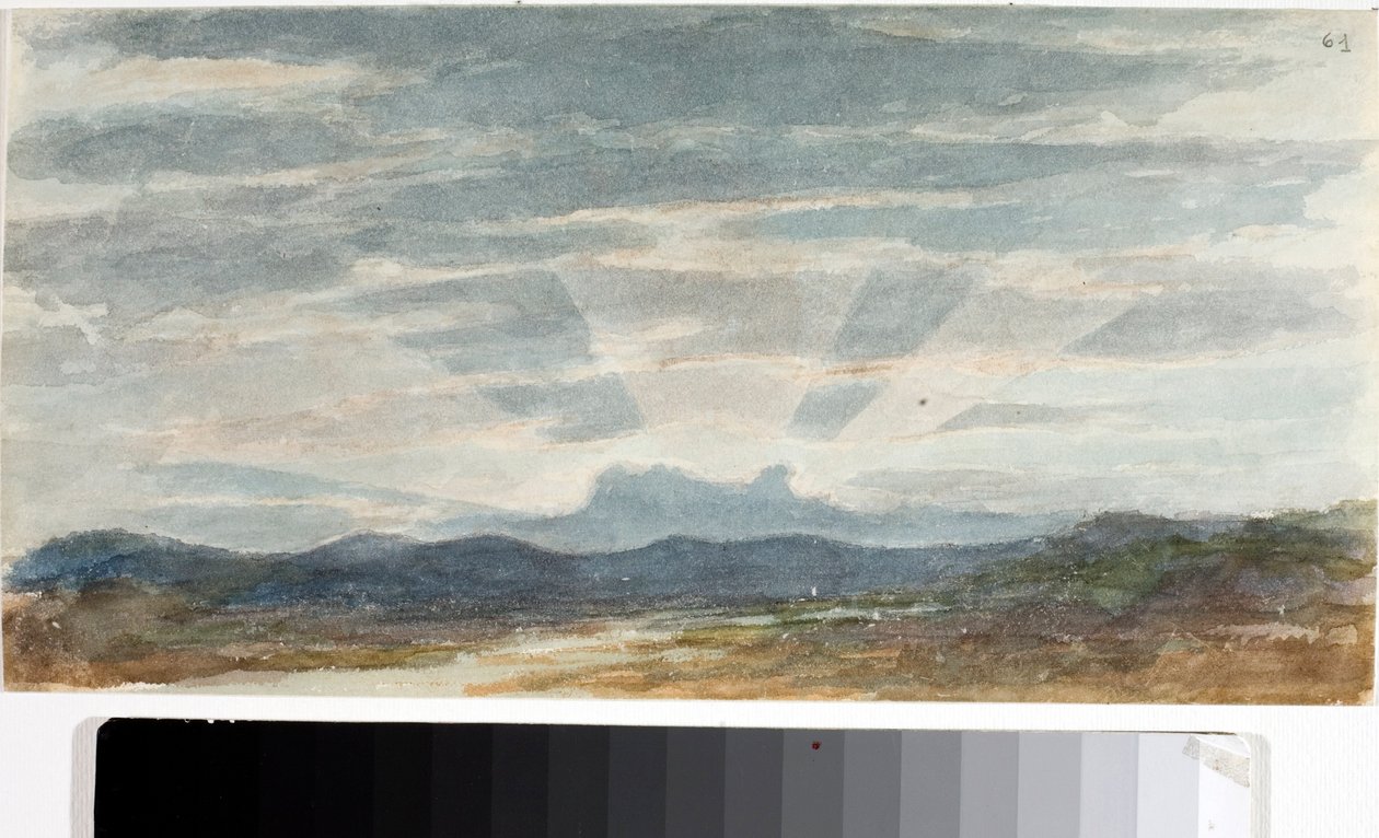 Krajina, světelné efekty (Akvarel, před 1825) od Luigi Garibbo