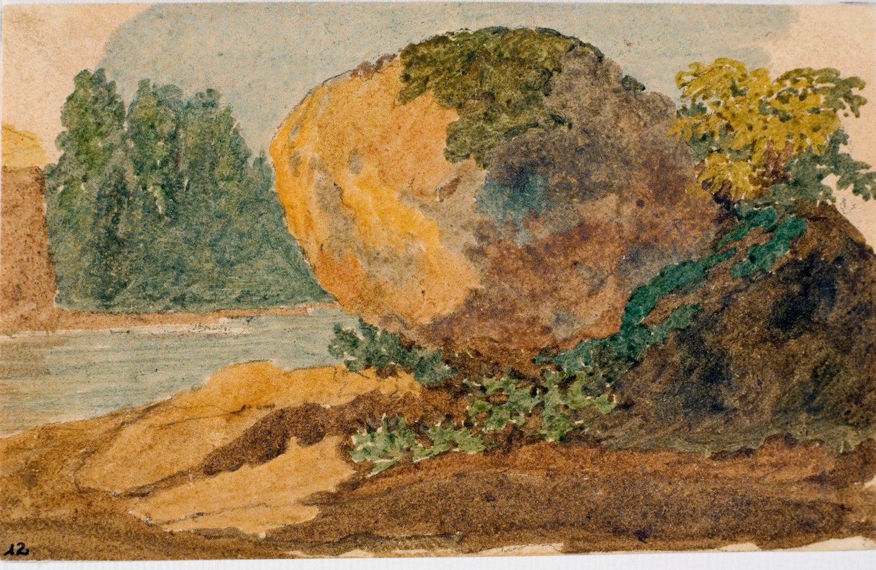 Krajina Torrentu (Watercolor, cca 1825) od Luigi Garibbo