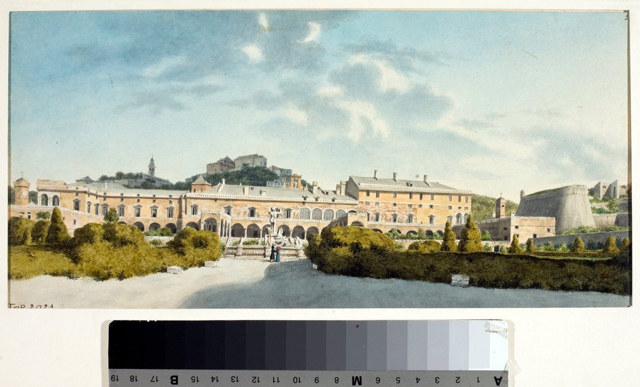 Palác Doria ve Fassolo, Itálie (Akvarel, cca 1825) od Luigi Garibbo