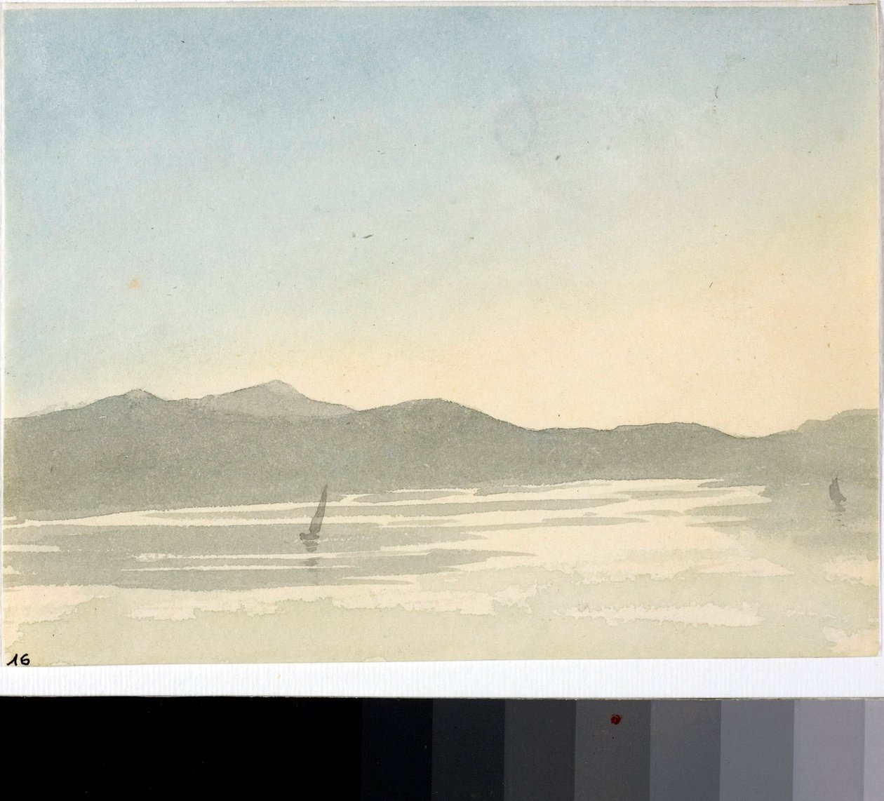 Pohled na jezero za úsvitu (Watercolor, c.1825) od Luigi Garibbo