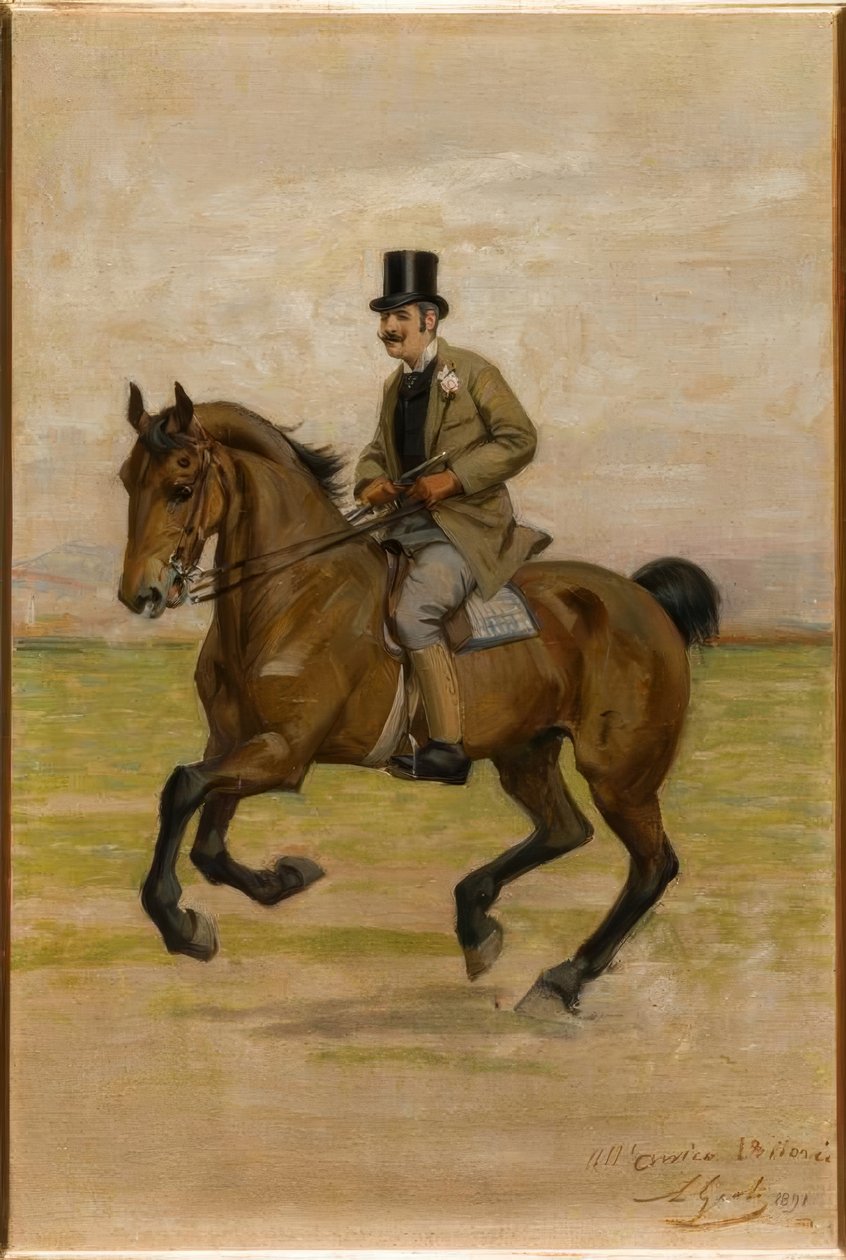 Vittorio Matteo Corcos zu Pferde od Luigi Gioli