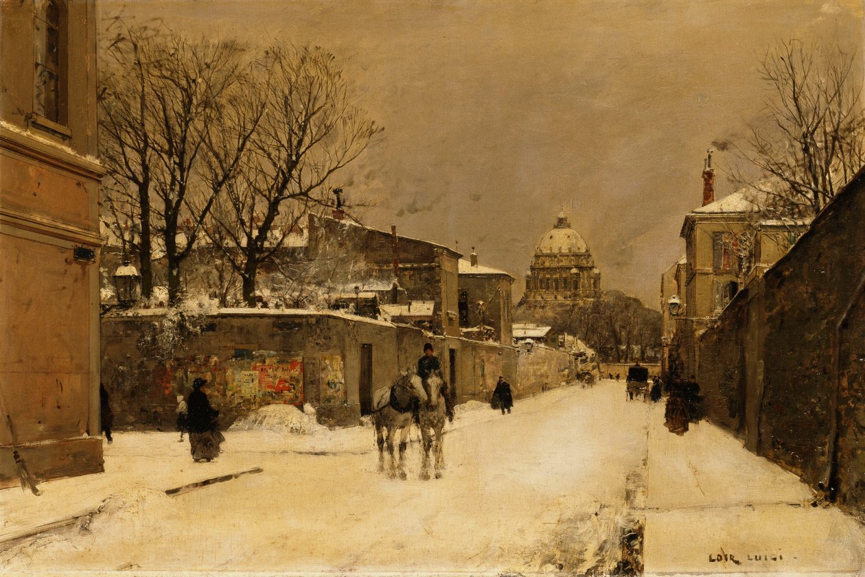 Ulice poblíž Les Invalides, Paříž od Luigi Loir