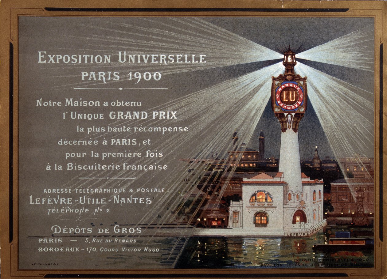 Výstava Universelle v Paříži 1900: reklama na značku LU - Ilustrace Luigi Loir (1845-1916) od Luigi Loir