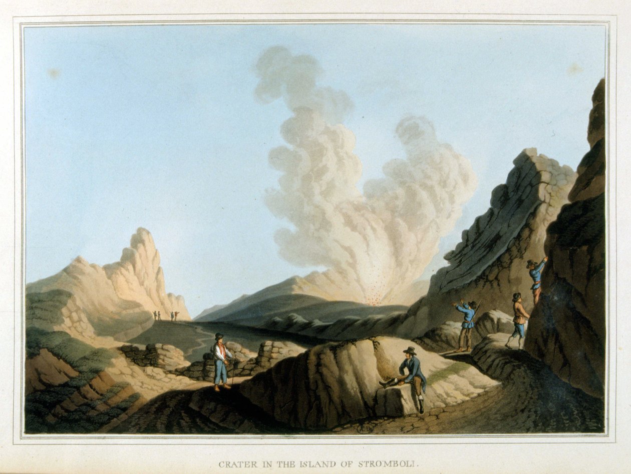 Cratere du Stromboli - v „“ Pohledy na Osmanské nadvlády, v Evropě, v Asii a na některých středomořských ostrovech“ od Luigi Mayera, Londýn od Luigi Mayer