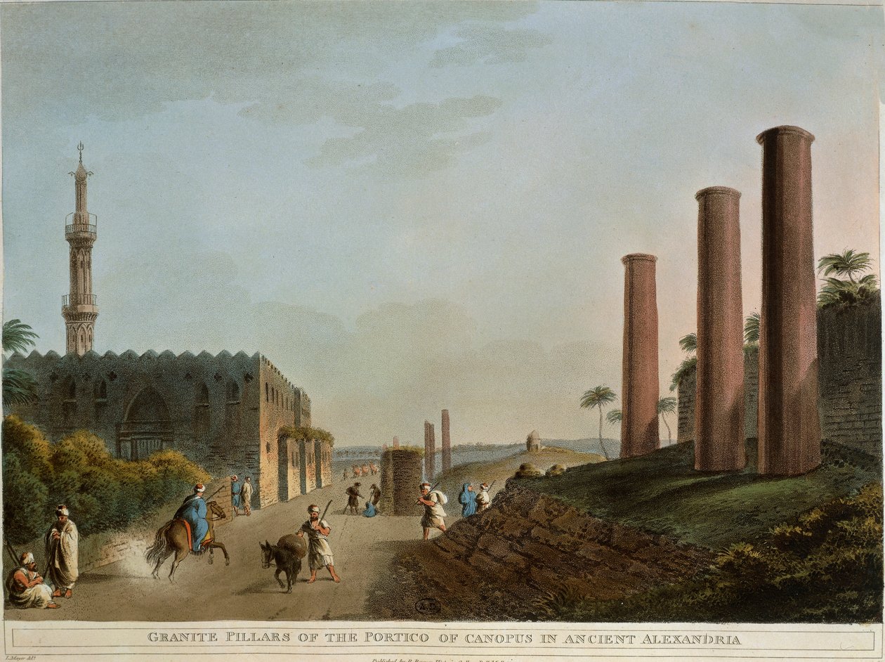 Egypt, Alexandrie, žulové sloupy sloupoví Canopus od Luigiho Mayera od Luigi Mayer