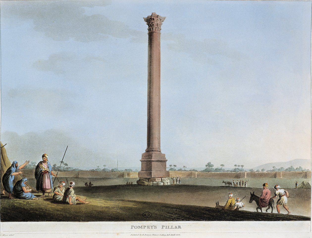 Egypt, Alexandrie, Pompeiův sloup od Luigiho Mayera od Luigi Mayer