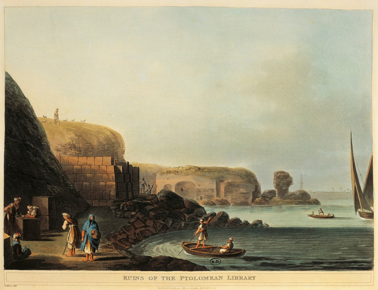 Egypt, Alexandrie, Ruiny Ptolemaiovy knihovny od Luigiho Mayera od Luigi Mayer