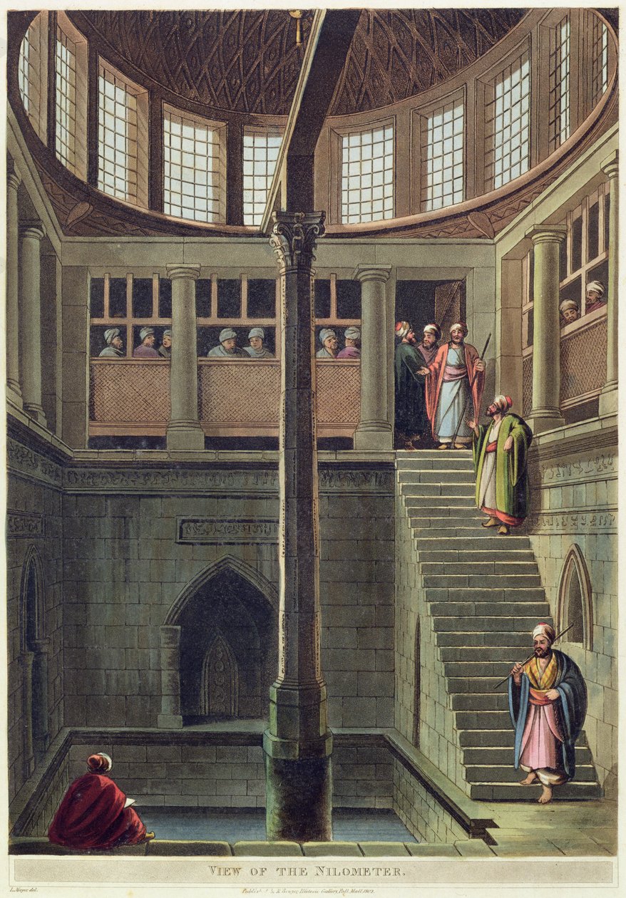 Pohled na Nilometer, deska 2 z knihy "Views of Egypt", vyryl Thomas Milton (1743-1827), vydal Robert Bowyer (1758-1834) 1802 (akvatinta) od Luigi Mayer