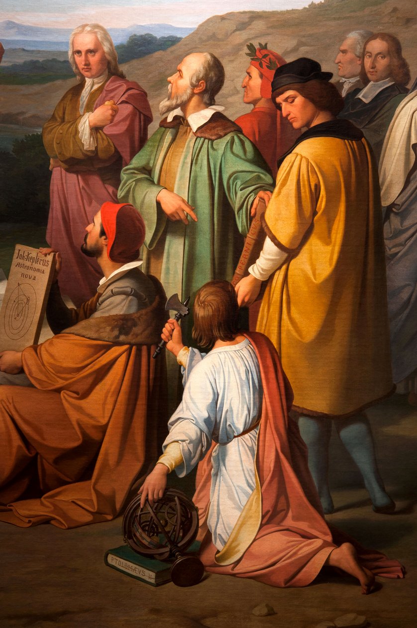 Triumf Pravdy. detail astronomů. 1847 (olej na plátně) od Luigi Mussini