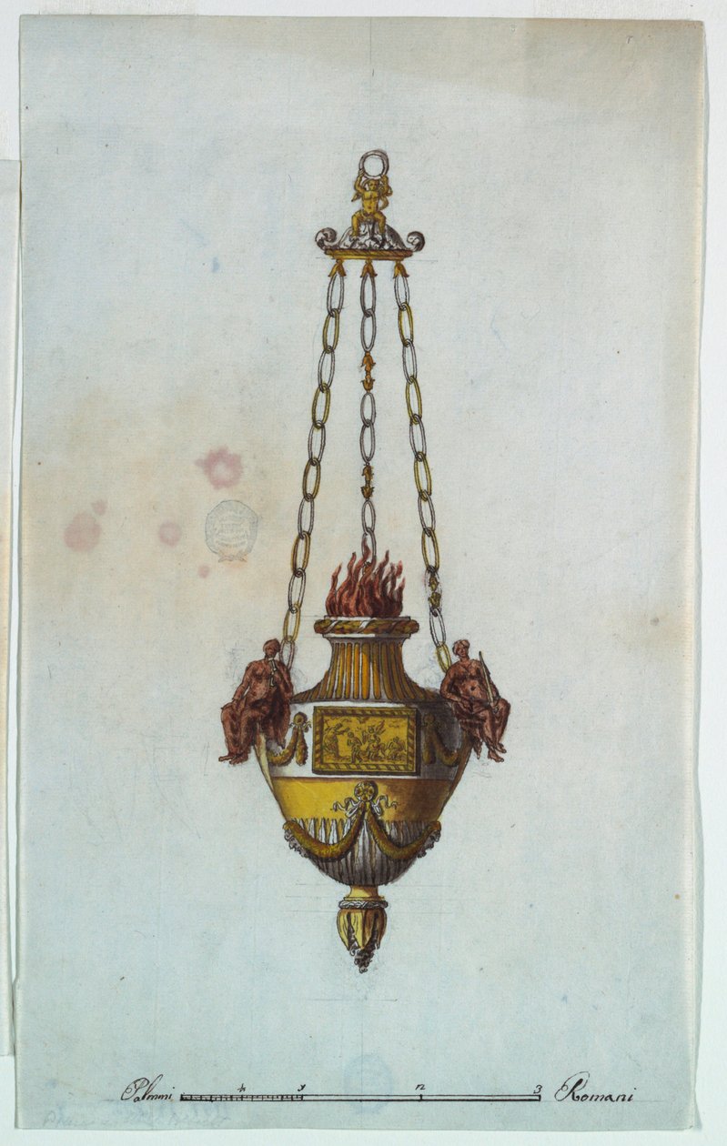 Kresba, oltářní lampa, 1800-1825 od Luigi Righetti