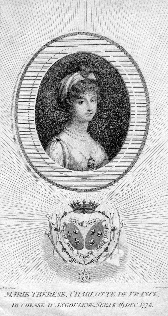 Marie-Therese-Charlotte de Bourbon, vévodkyně z Angouleme a Dauphine z Francie, 1805. od Luigi Schiavonetti