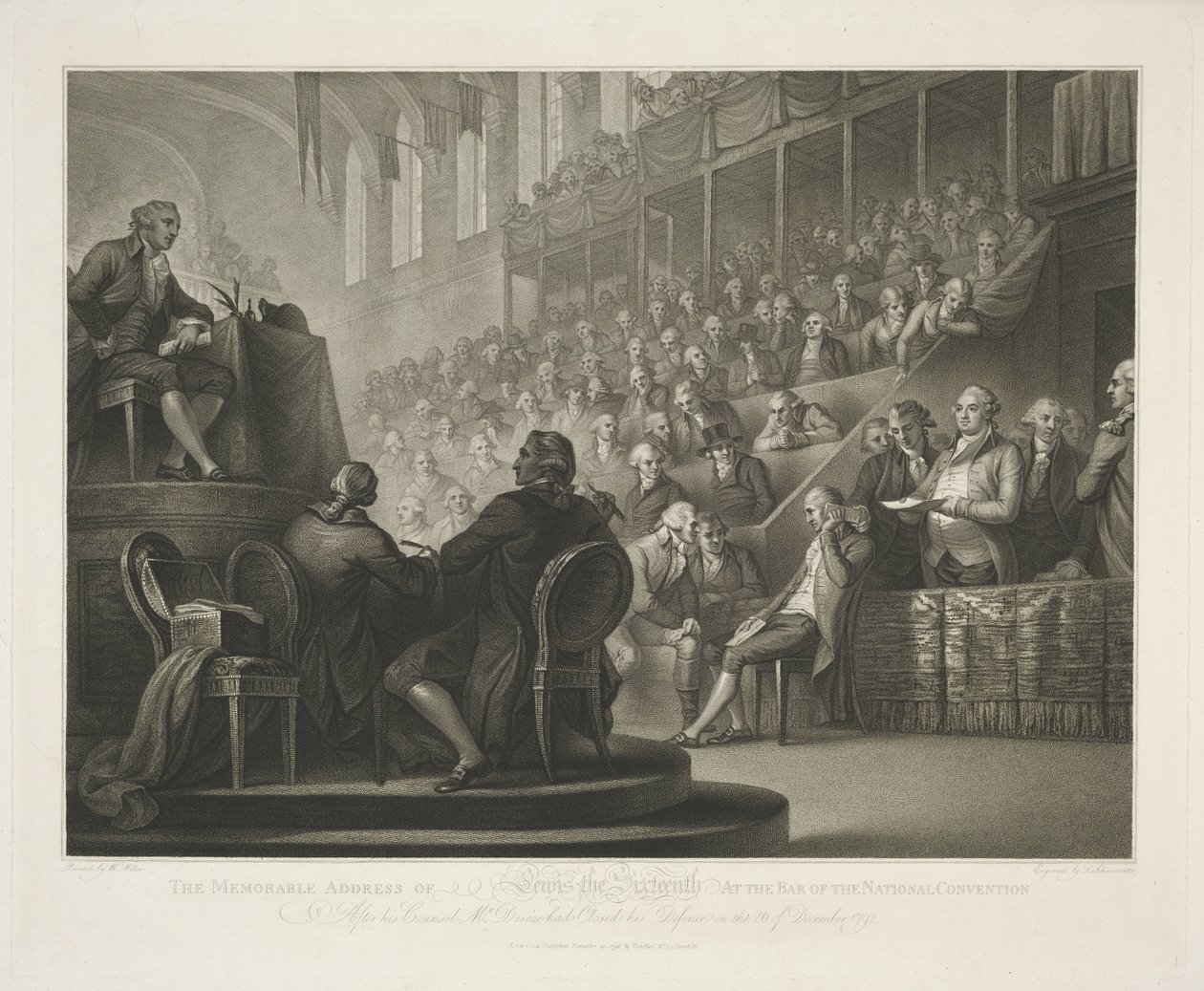 Toespraak van Lodewijk XVI Památná adresa Lewise Šestnáctého v baru Národního shromáždění (název na předmětu) od Luigi Schiavonetti