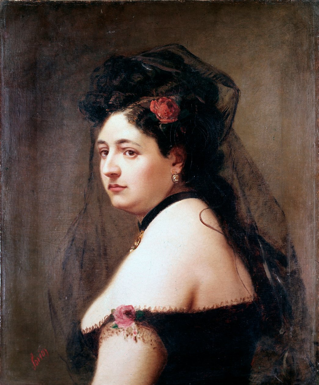 Portrét Elisabetty Galletti Gianoli, italské zpěvačky (Painting od Luigi Sorio