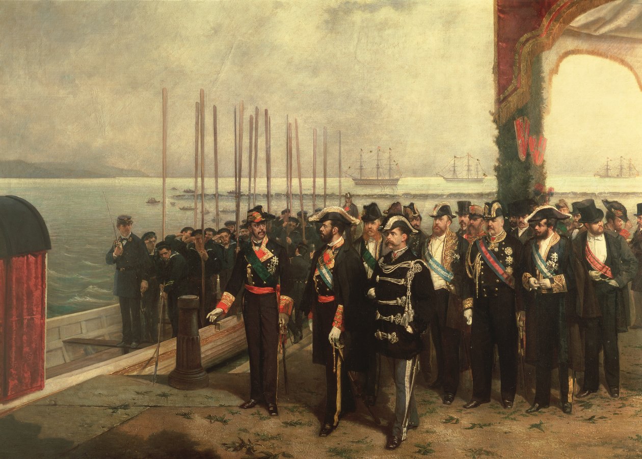 Nalodění Amadea I. (1845-90) Savojského do Španělska (ropa) od Luis Alvarez Catalá