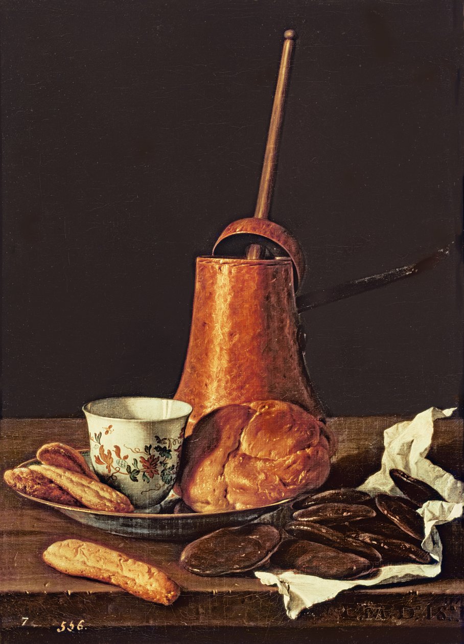Zátiší se sadou na čokoládu, 1770 od Luis Egidio Melendez