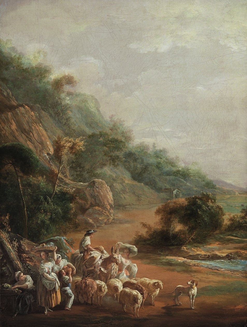 Scéna s vesničany (fragment) od Luis Paret y Alcazar