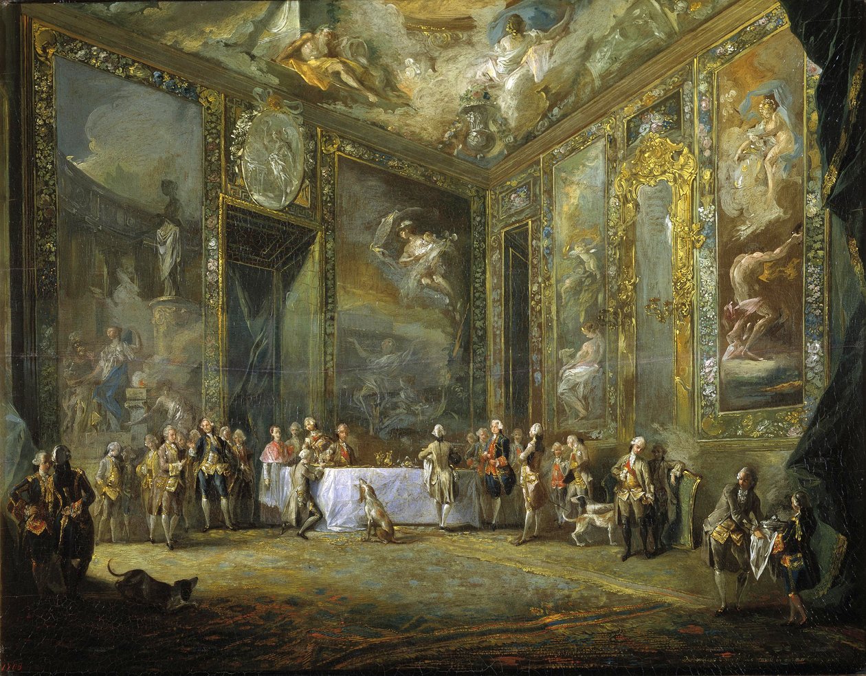 Charles III Večeře před soudem Español od Luis Paret y Alcazar