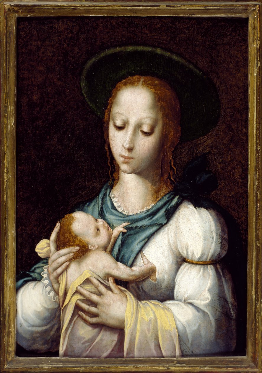 Panna a dítě, c. 1567 (olej a tempera na panelu) od Luis de Morales
