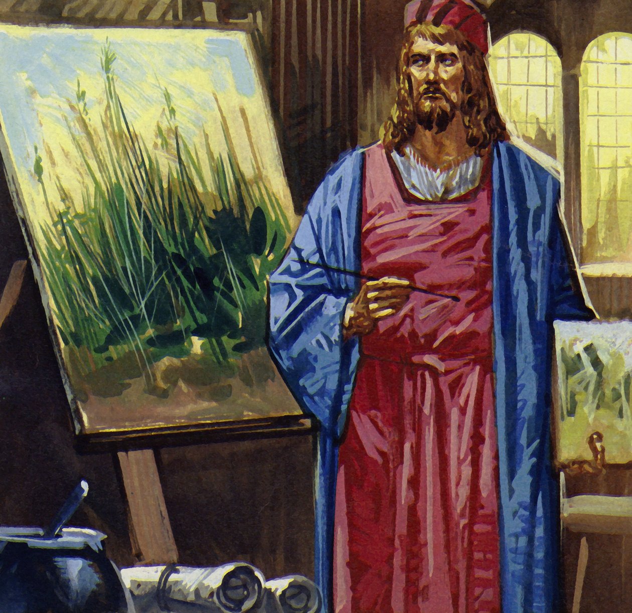 Durer cestoval do Benátek a strávil tam většinu času malováním (barevná litografie). od Luis Arcas Brauner