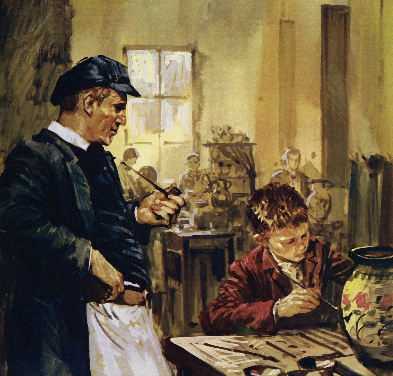 Pierre Auguste Renoir pracoval jako dítě v porcelánce (barevná litografie) od Luis Arcas Brauner