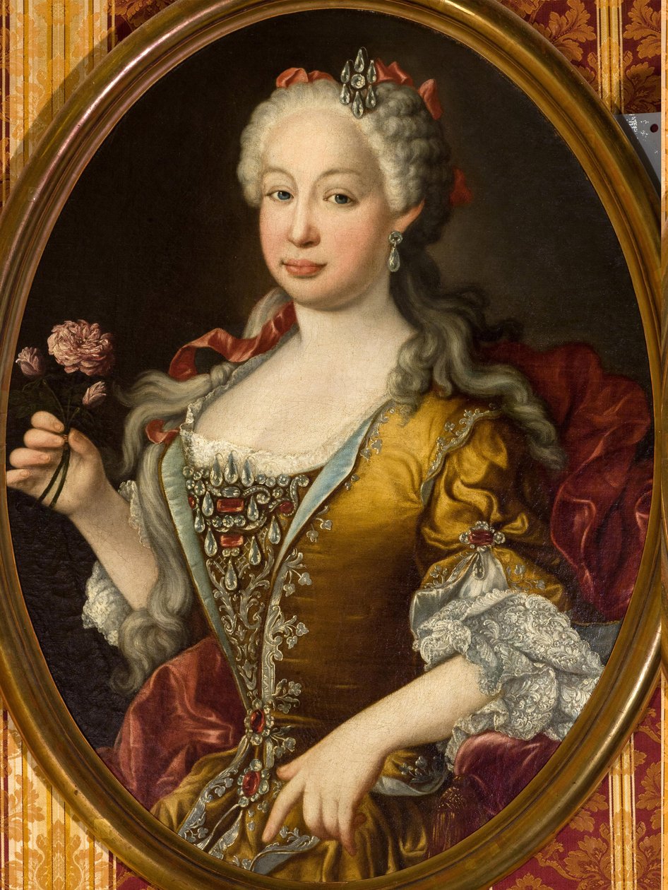 Marie Barbara z Portugalska (Marie Barbara de Bragance) - rokoko: Portrét infantky Barbary z Portugalska (1711-1758) od Melendeze, Luis Egidio (1716-1780), cca 1729-1735. Olej na plátně, 83x65. Rada města Seville od Luis Egidio Melendez