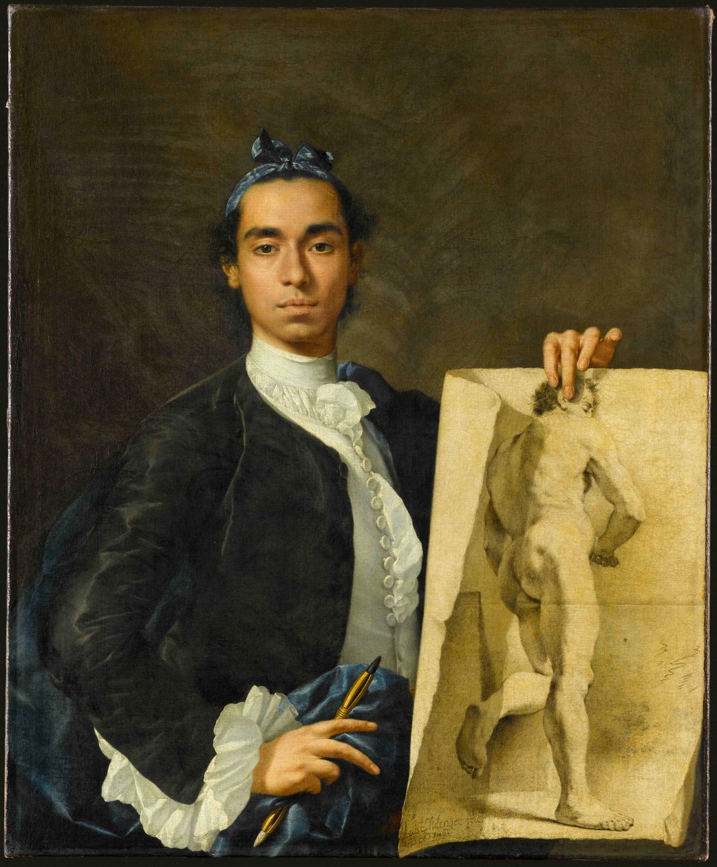 Autoportrét drží akademické studium, 1746. od Luis Egidio Melendez