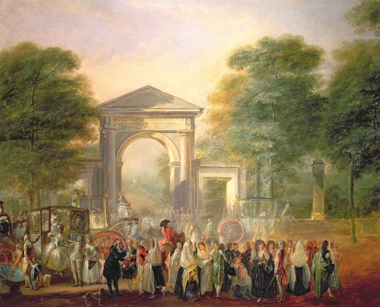 Avenue před botanickou zahradou v Madridu od Luis Paret y Alcazar