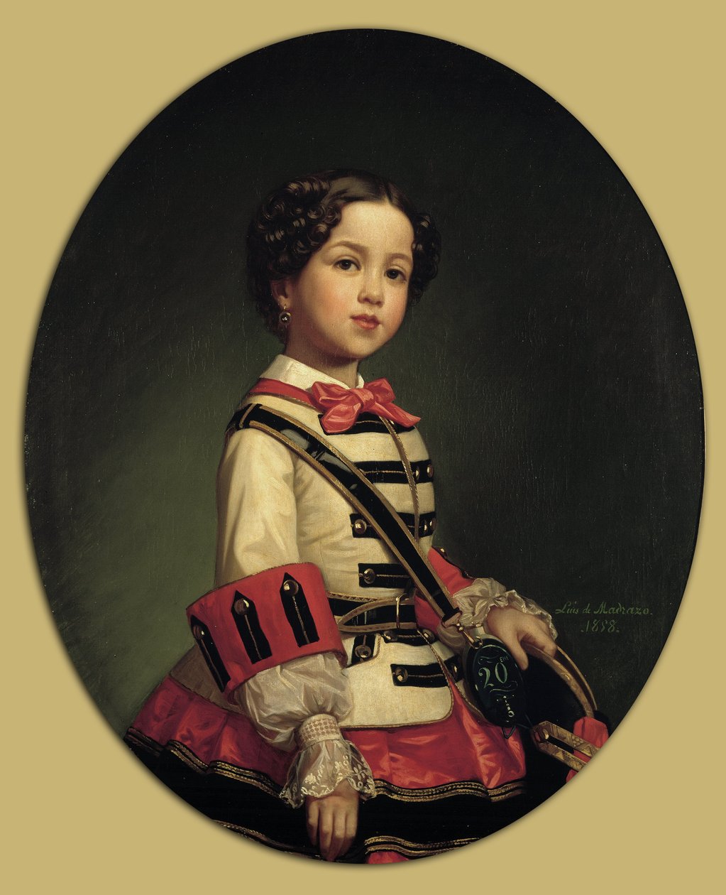 Cristina de Roncali y Gaviria, malá markýza Roncali. od Luis de Madrazo