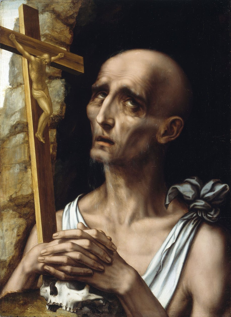 Svatý Jeroným na poušti od Luis de Morales