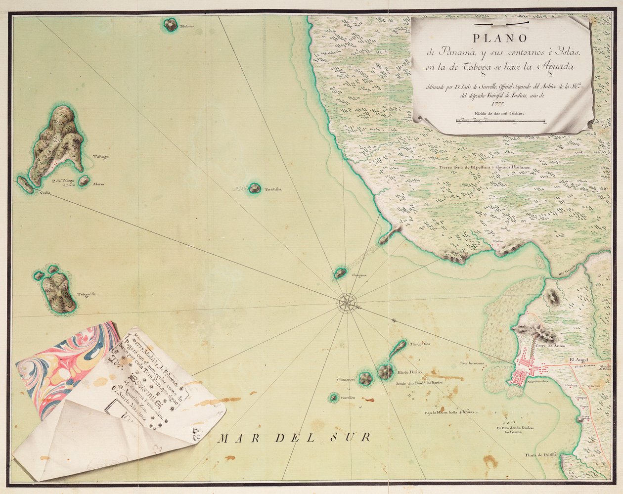 Mapa Panamy od Luis de Surville