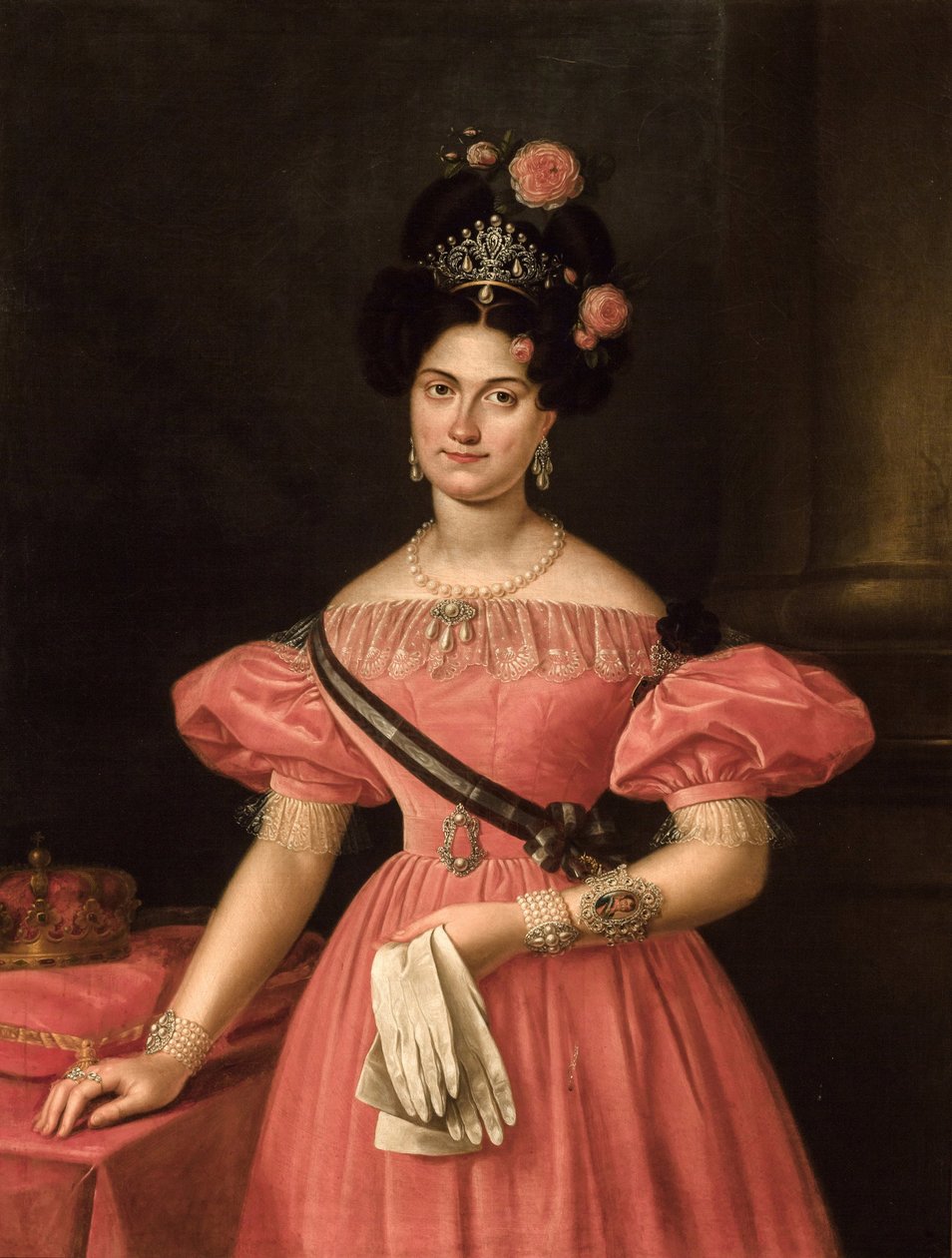 Marie-Christine de Bourbon-Siciles - Neoklasicismus: Portrét Marie Christiny ze dvou Sicílií (1806-1878) od Cruz y Rios, Luis de la (1776-1853) od Luis de la Cruz y Rios