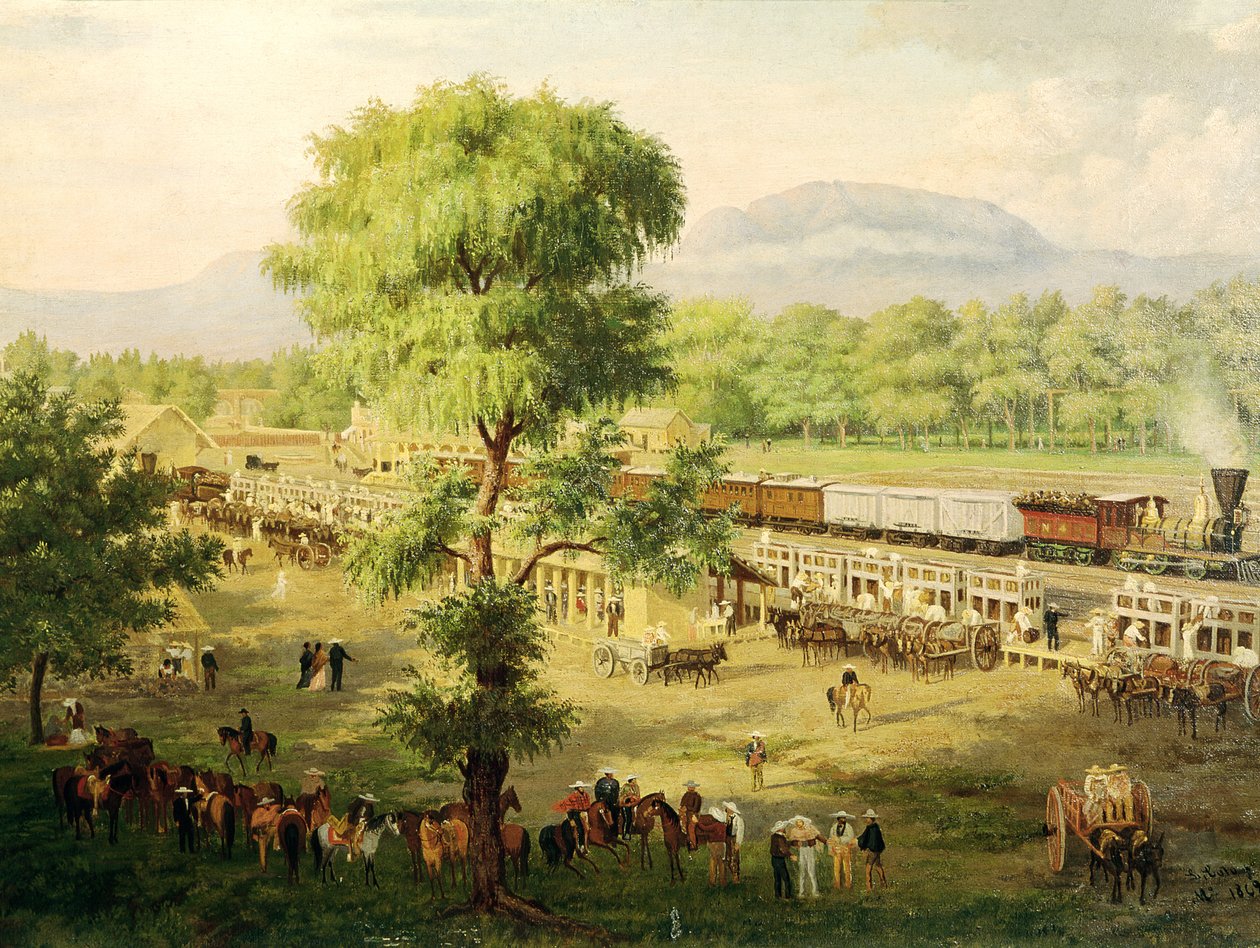 Železnice v údolí Mexika, 1869 od Luiz Coto